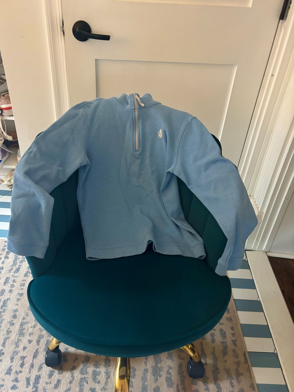 johnnie-O Light Blue Half-Zip Pullover Sweater